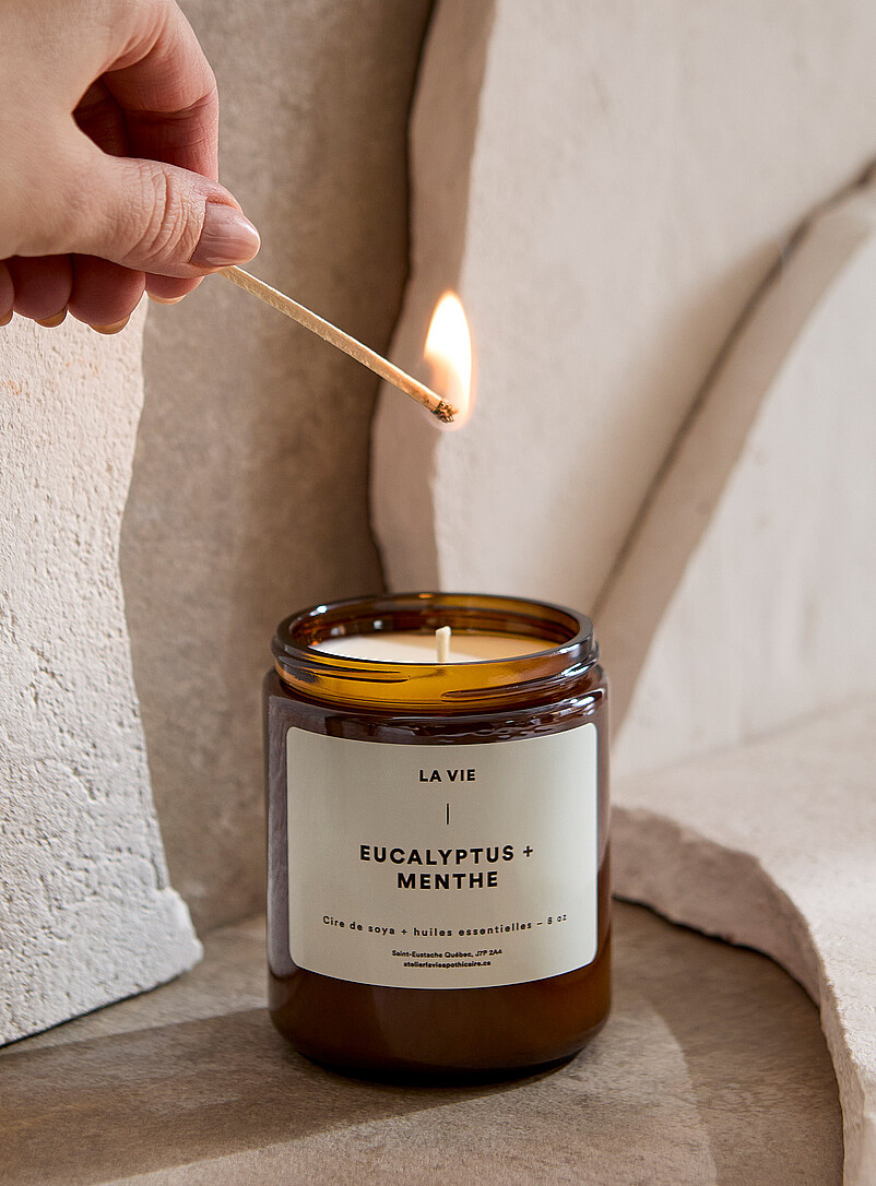 Eucalyptus and mint scented candle product image (primary)