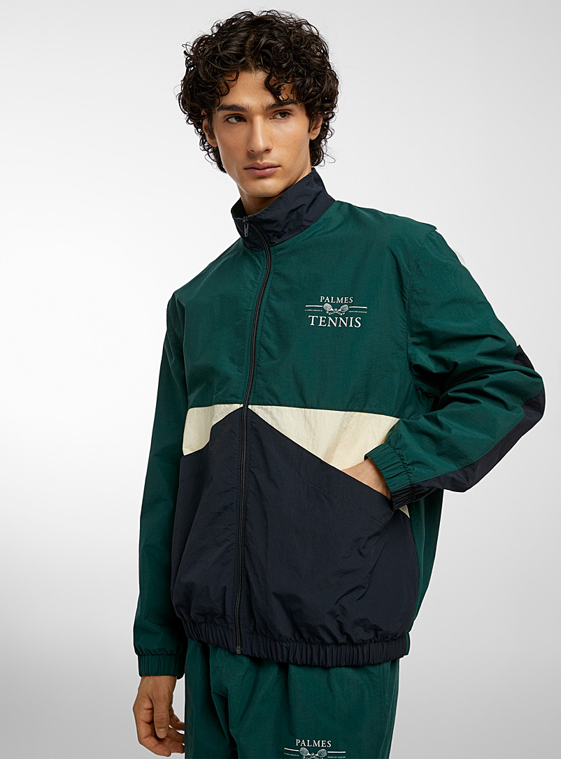 Palmes Green Vichi colour-block track jacket for men