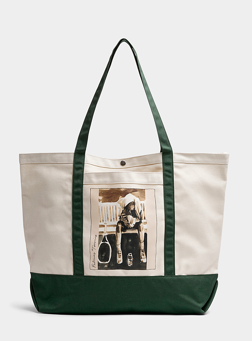 Palmes Green Roland large tote for men