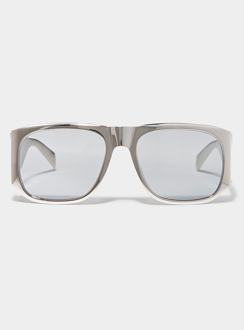 Saint Laurent: Les lunettes de soleil monture métallique Argent pour homme