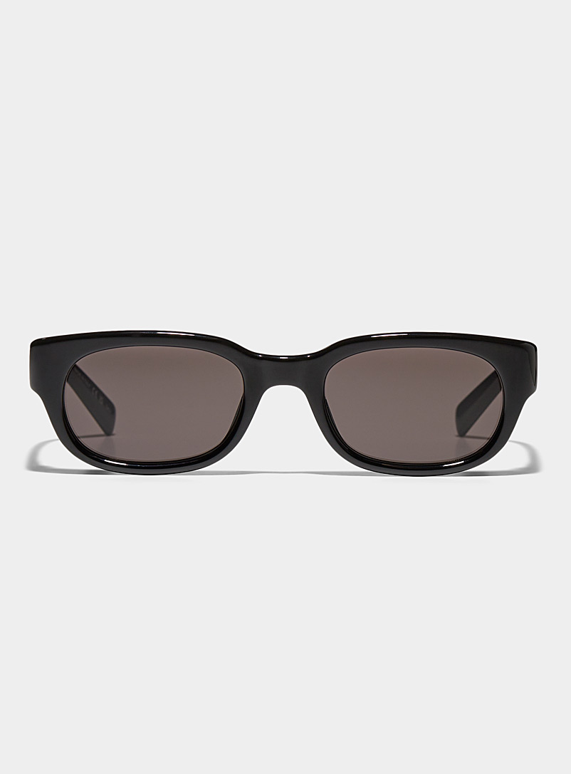 Saint Laurent: Les lunettes de soleil ovales translucides Noir pour homme
