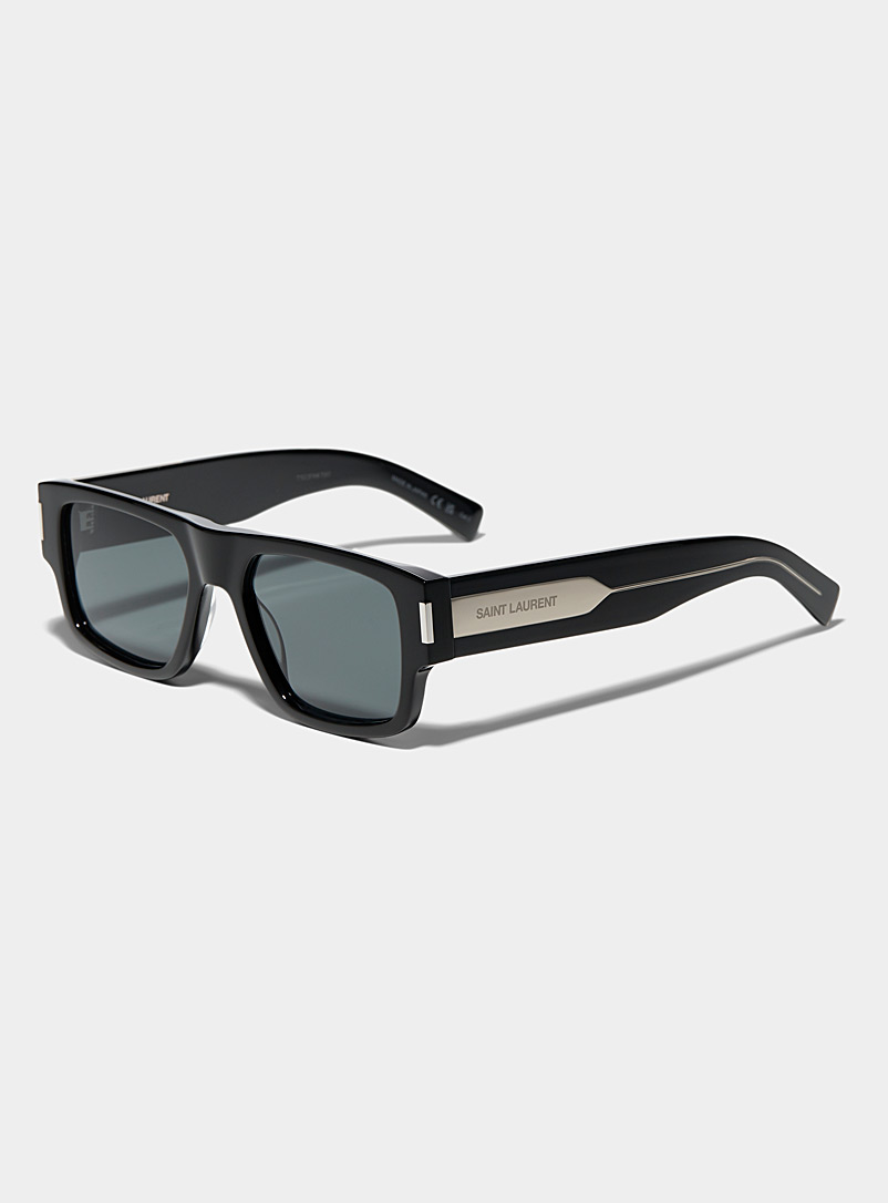 Saint Laurent: Les lunettes de soleil forme carrée Noir pour homme