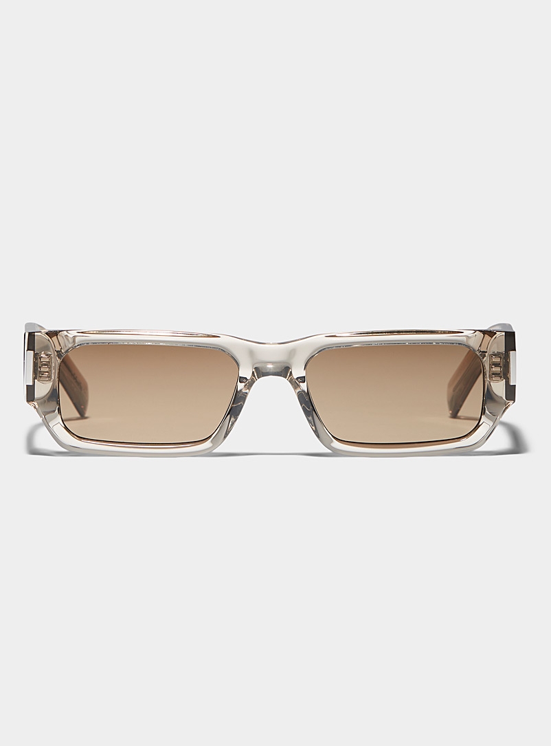 Saint Laurent Ivory/Cream Beige Translucent sleek sunglasses for men