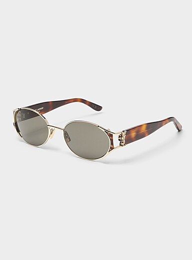 Oval metallic sunglasses