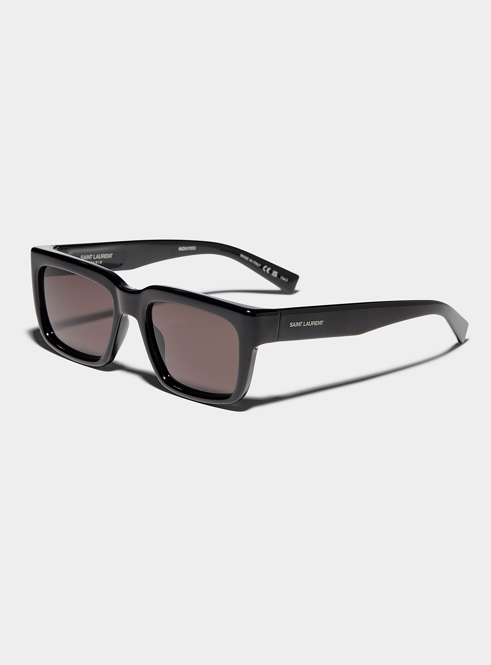 Saint Laurent - Les lunettes de soleil rectangulaires noires lustrées