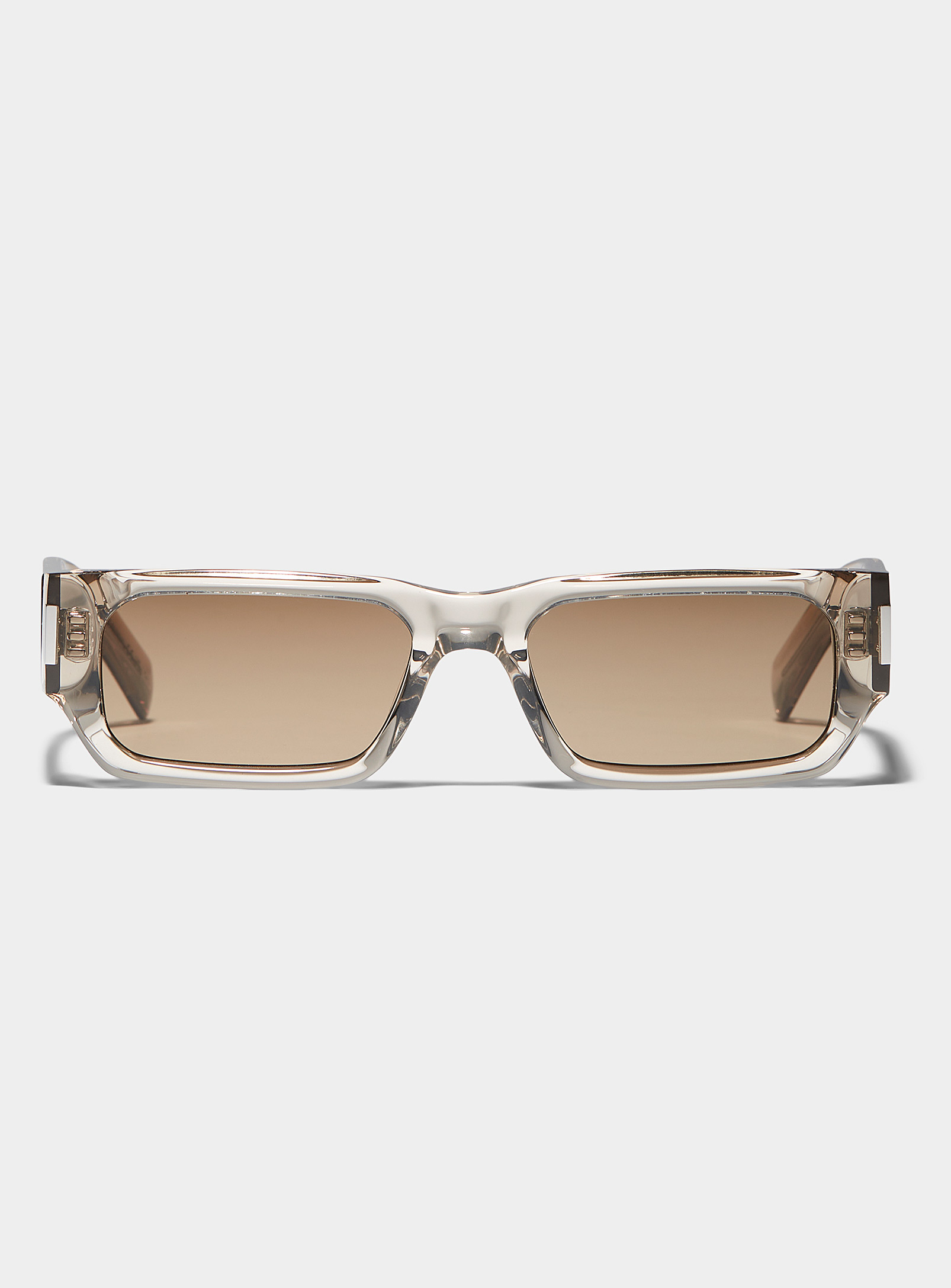 Saint Laurent Translucent Sleek Sunglasses In Brown