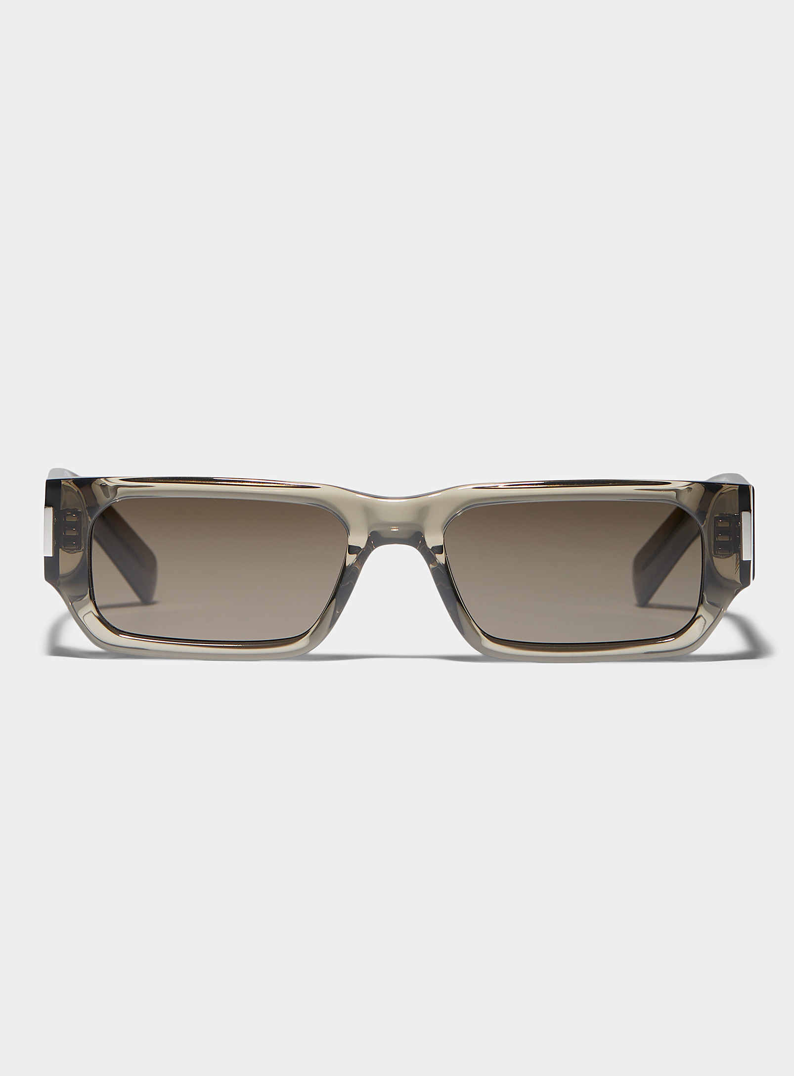 Saint Laurent Translucent Sleek Sunglasses In Gray