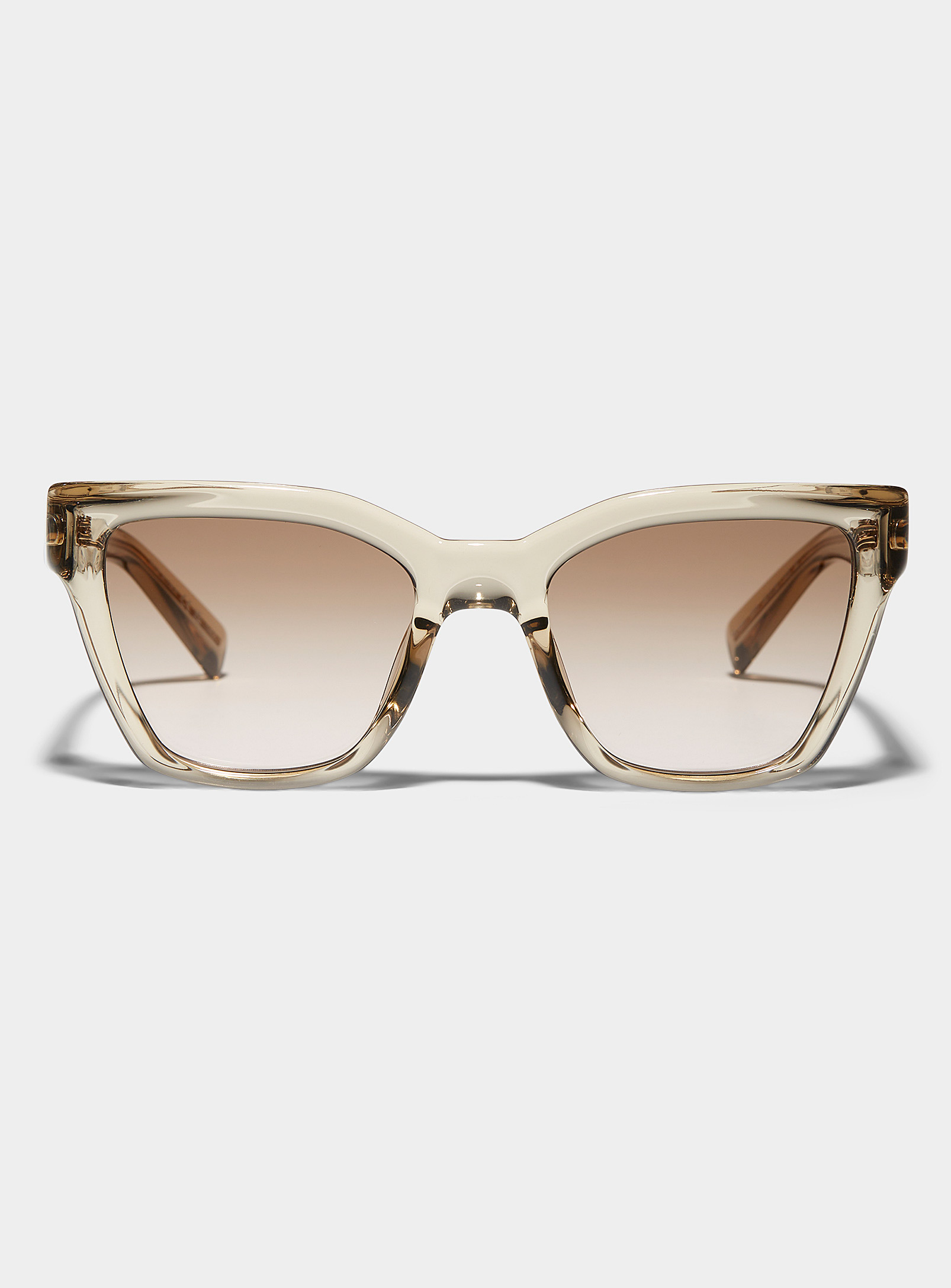 Saint Laurent - Women's Translucent champagne square sunglasses