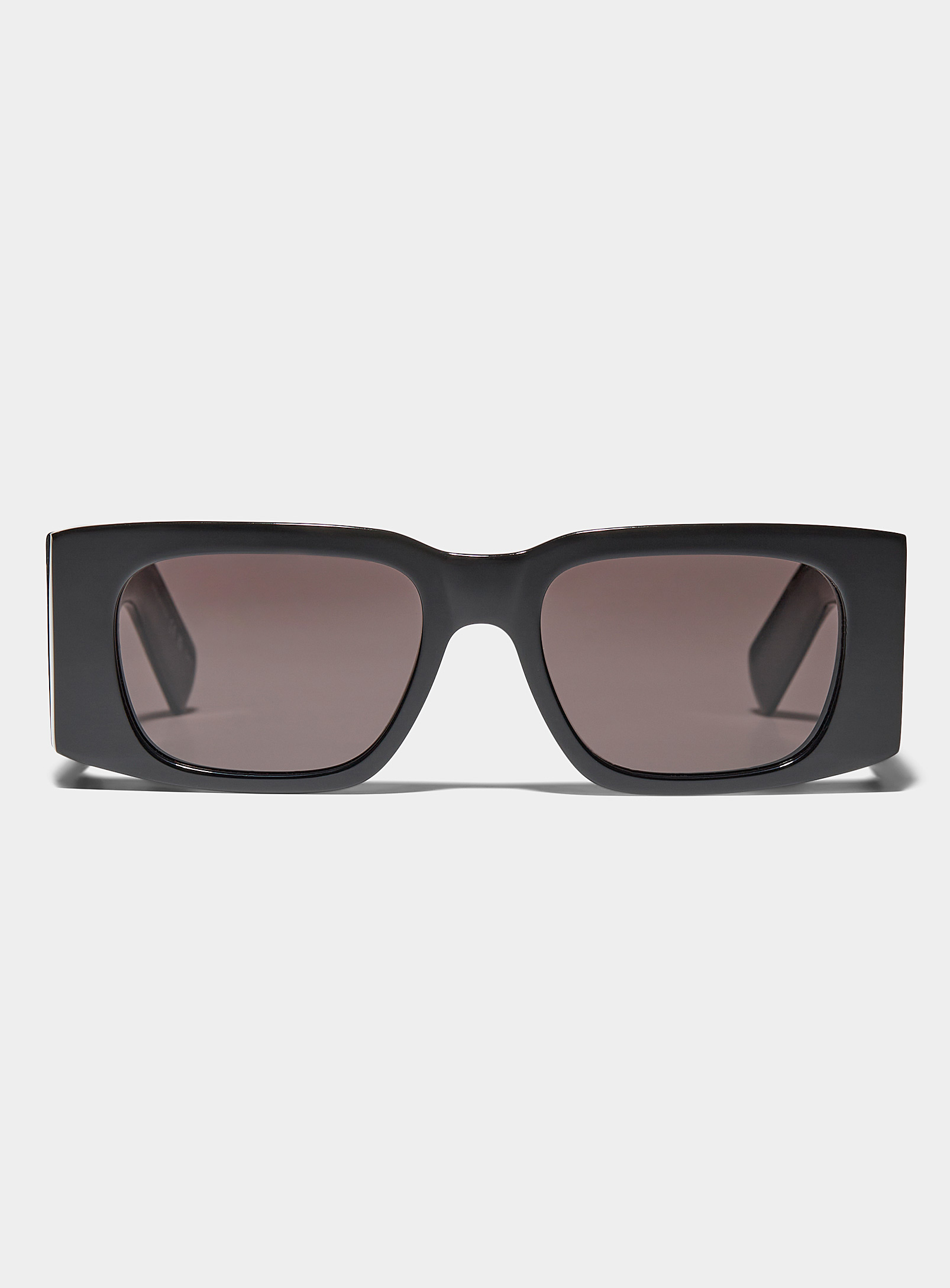 Shop Saint Laurent Chunky Rectangular Sunglasses In Black