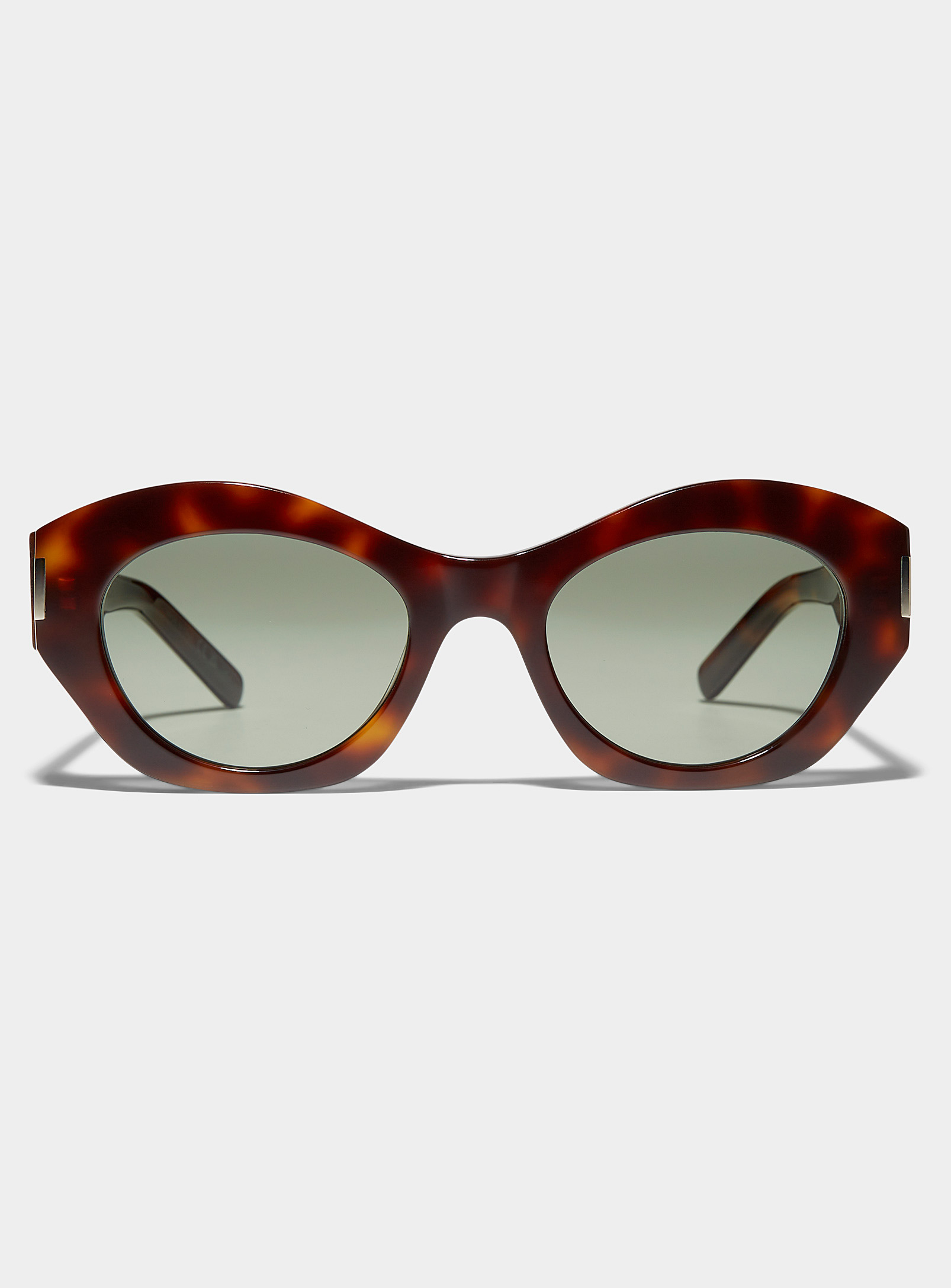 Saint Laurent Angular Cat-eye Sunglasses In Patterned Brown