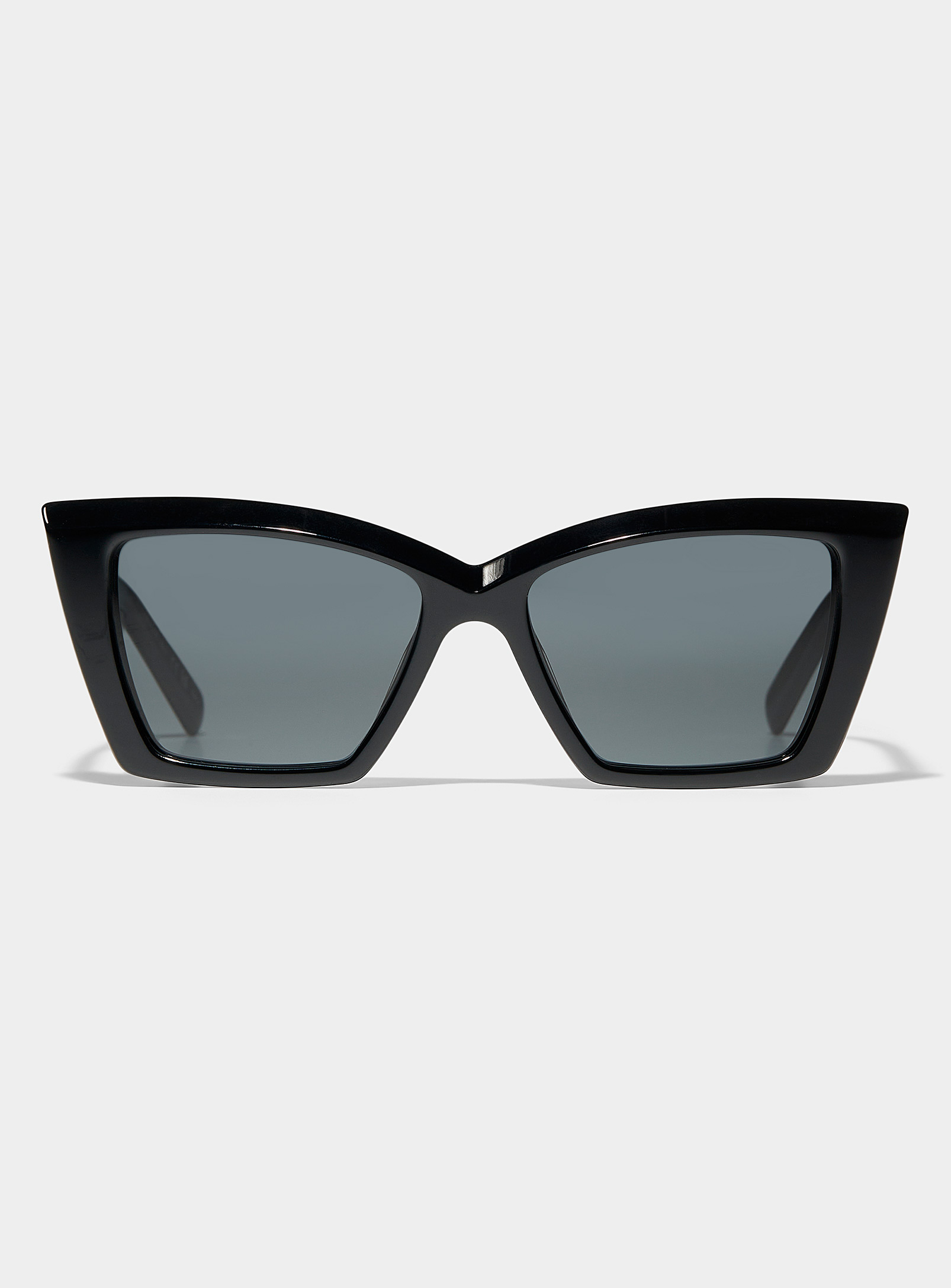 Saint Laurent Faceted Cat-eye Sunglasses In Black