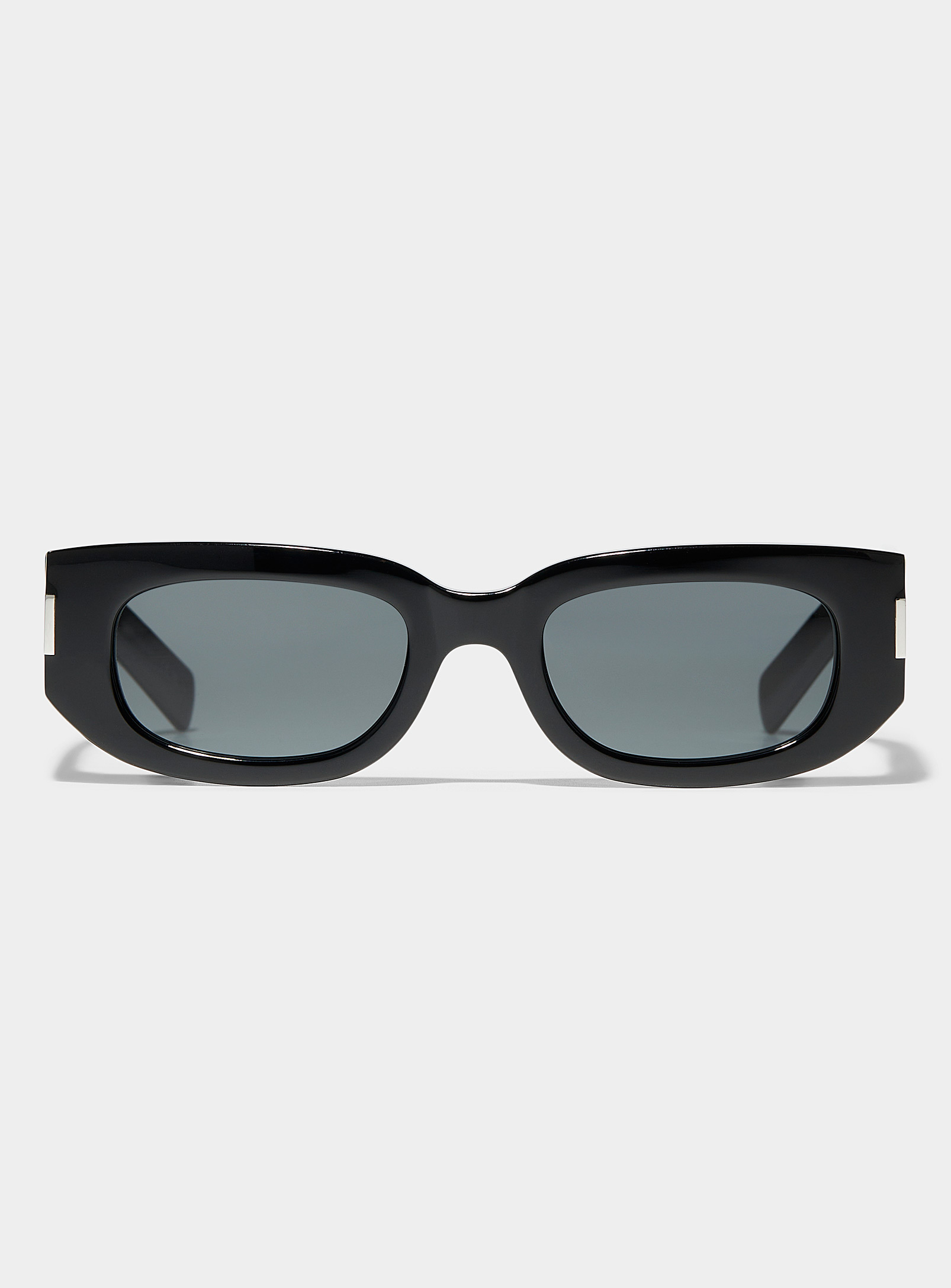 Saint Laurent Monogram Temples Rectangular Sunglasses In Black