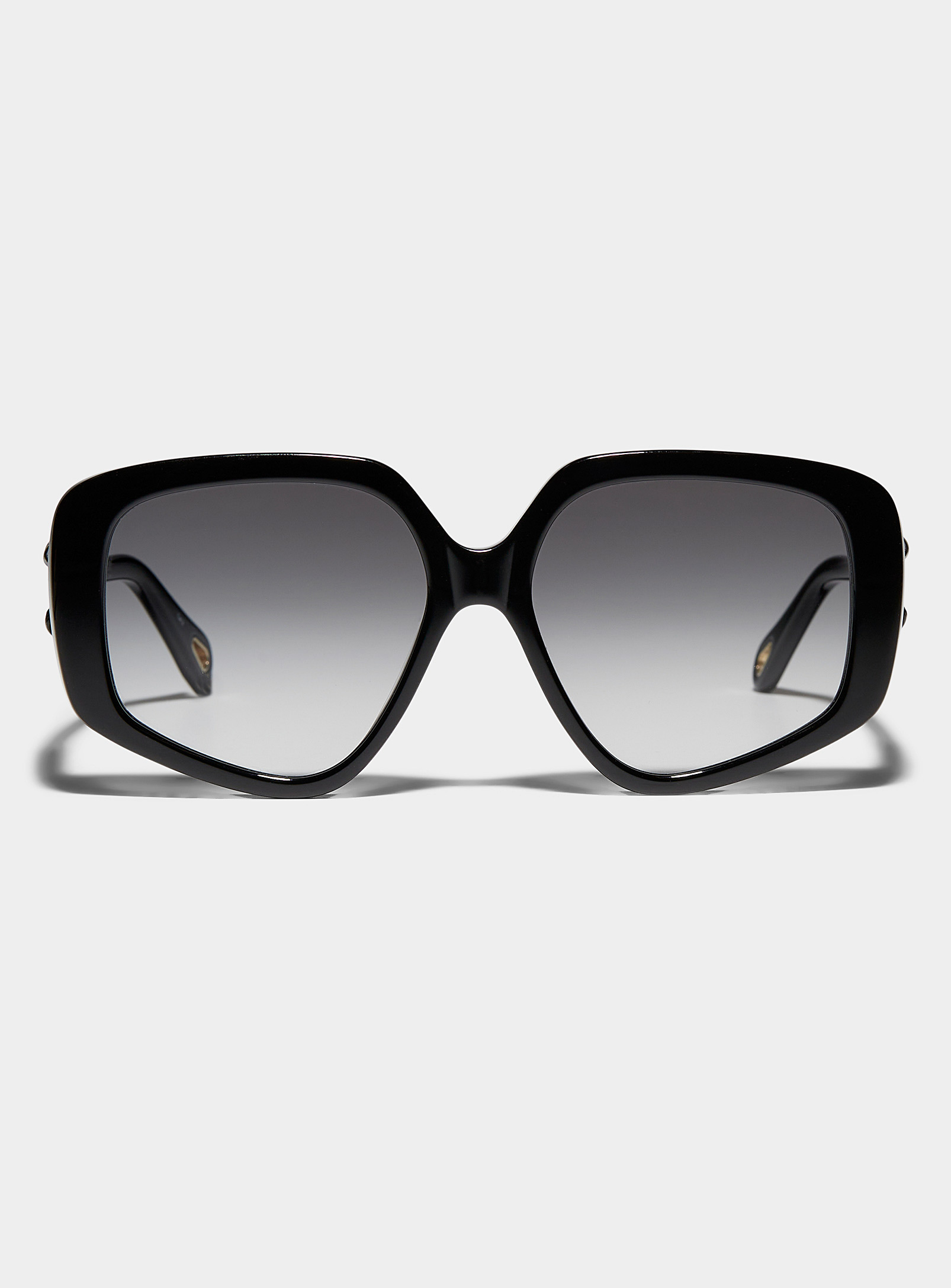 Shop Chloé Mony Angular Sunglasses In Black
