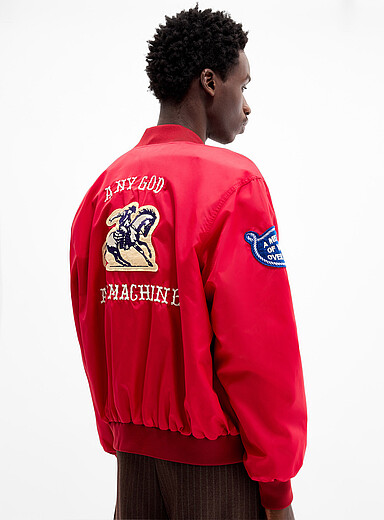 Deus: Le bomber satin&eacute; Horsepower Rouge pour homme