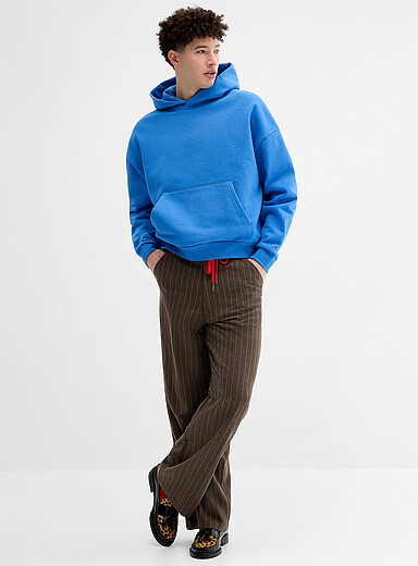 Le pantalon large rayures craie <b>Coupe ample</b>