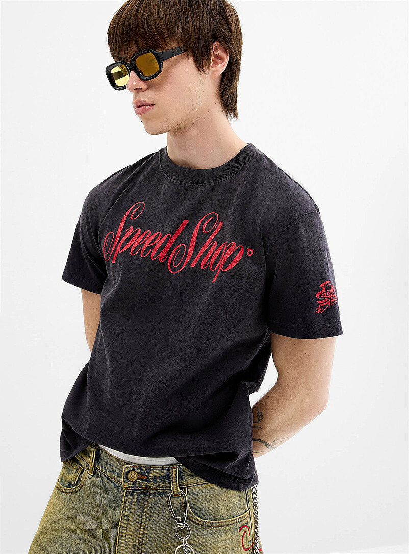 Deus Ex Machina: Le t-shirt graphique d&eacute;lav&eacute; Bugzzz Noir pour homme