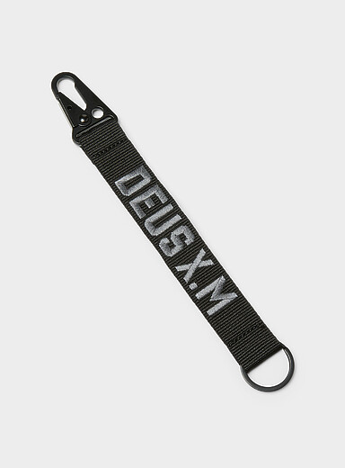 Embroidered typographic strap key ring