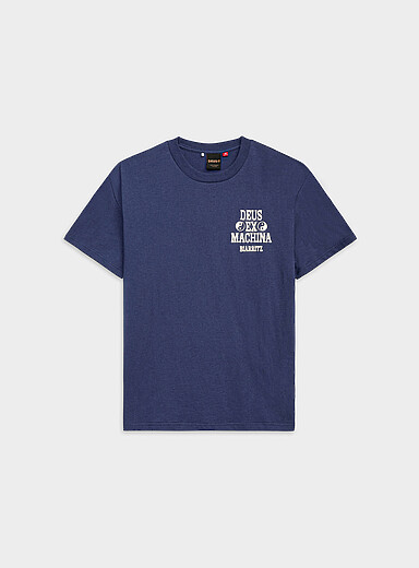 Deus: Le t-shirt graphique Biarritz Ceramic Bleu pour homme