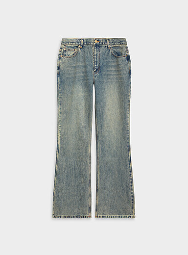 Green-hued faded jean <b>Bootcut fit</b>