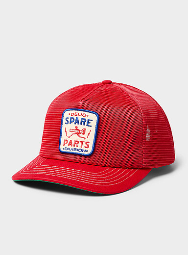 Mesh red trucker cap