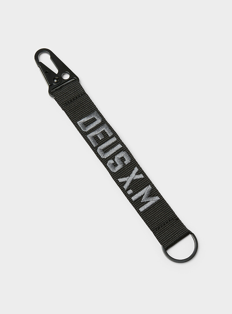 Embroidered typographic strap key ring product image (primary)