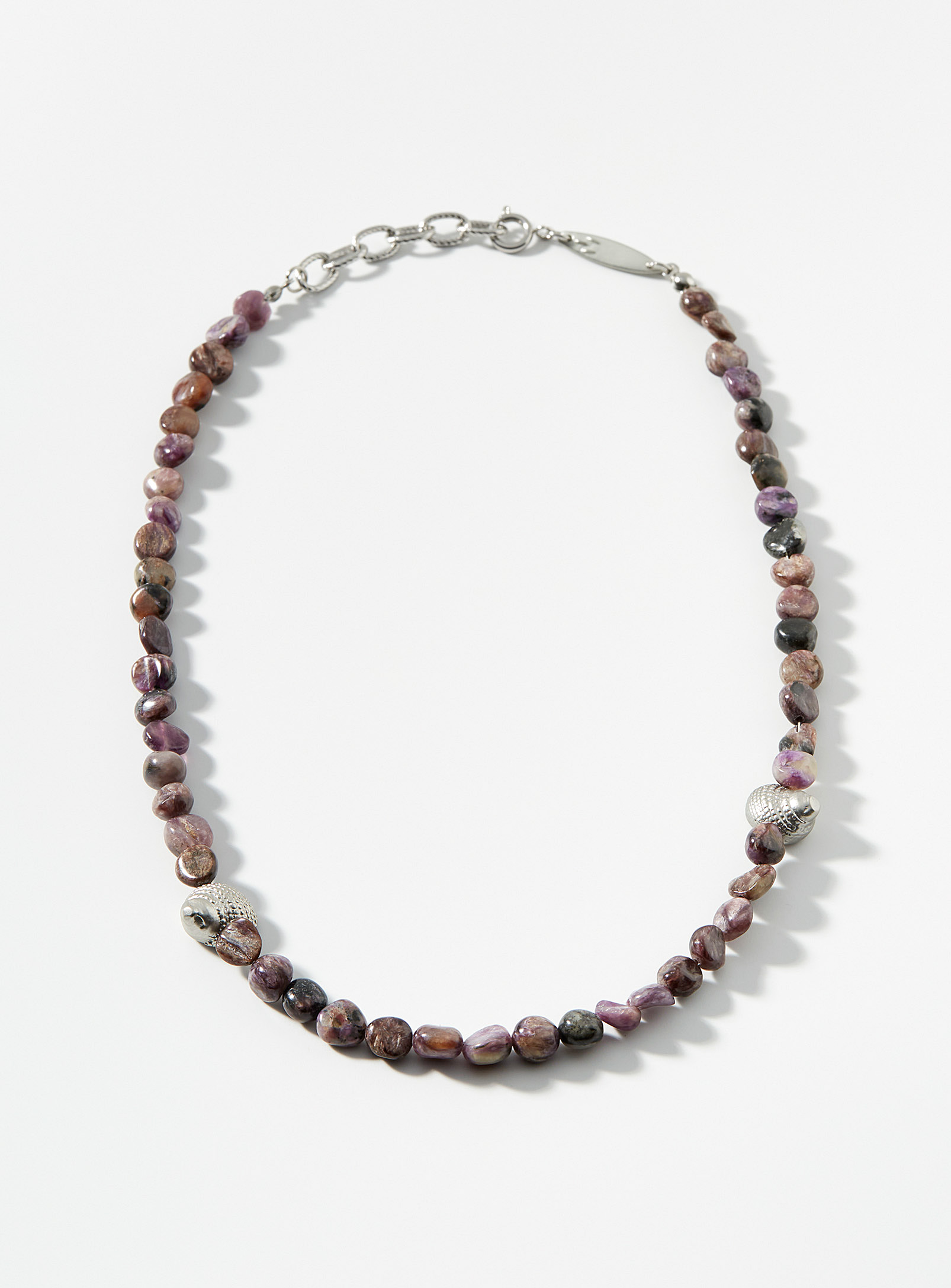After Pray Shell Bead Mauve Larimar Necklace In Brown