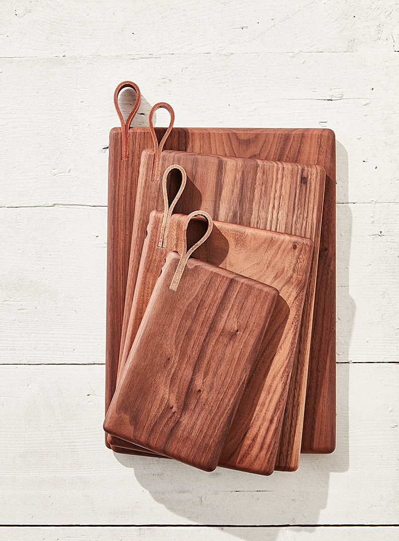 J&S Custom Furniture Co. Walnut Leather handle walnut cutting board See available sizes