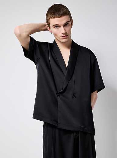 Satiny jacket shirt