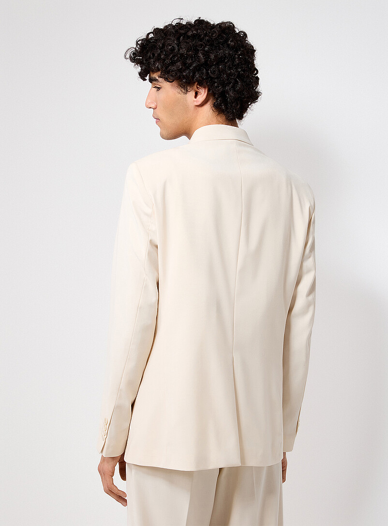 I'M BRIAN Ivory/Cream Beige Cream double-breasted blazer for men