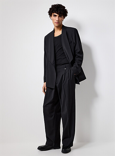 Black double-pleated pant <b>Loose fit</b>