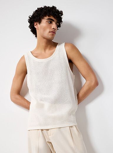 La camisole tricot ajour&eacute;