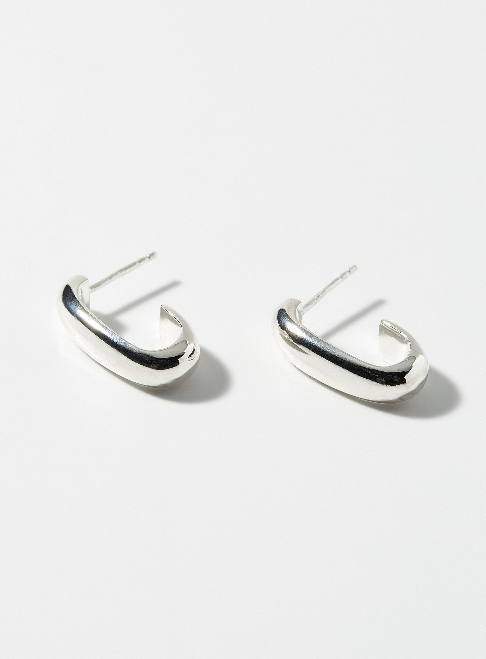 Paul Edward - Men's Oval sterling silver earrings