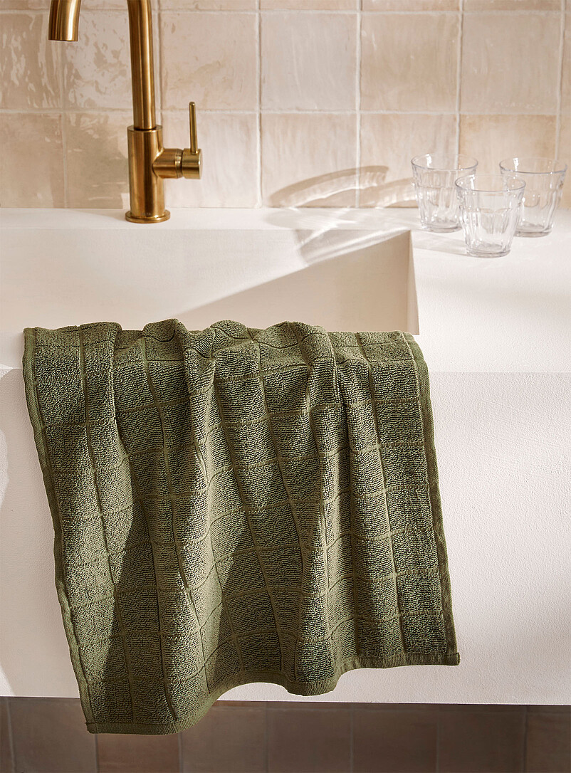 GLEAVI Lot De 2 Serviettes Absorbantes Vertes Suspendues - Essuie-Mains Cuisine Et Salle De Bain