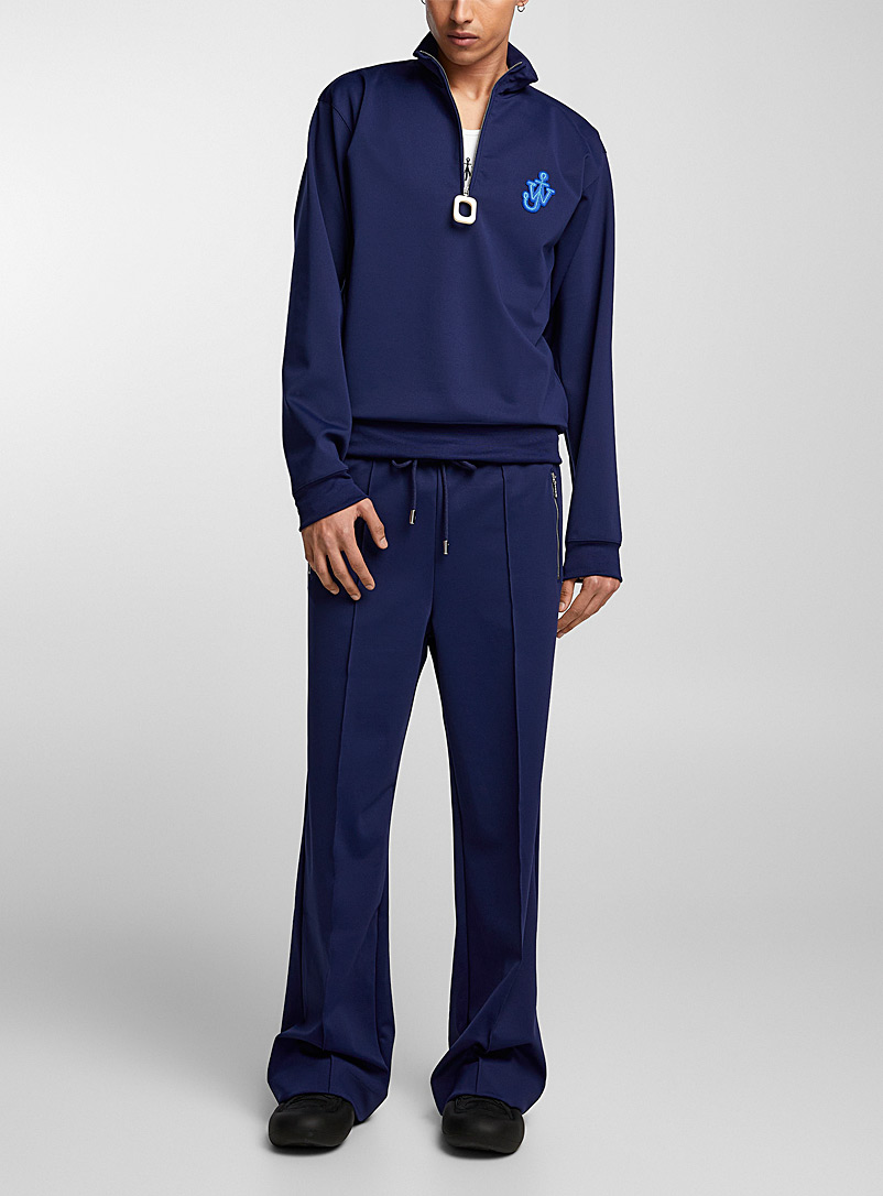 JW Anderson Dark Blue Pleated blue jogger for men