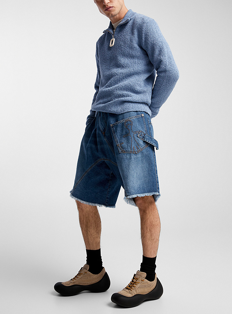JW Anderson Blue Twisted Workwear denim Bermuda shorts for men