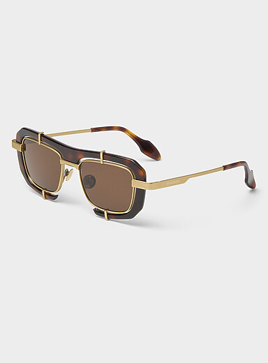 Les lunettes de soleil g&eacute;om&eacute;triques &eacute;caille de tortue