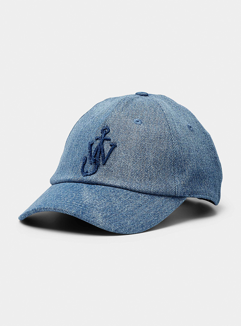 JW Anderson: La casquette baseball denim logo ancre Bleu pour homme