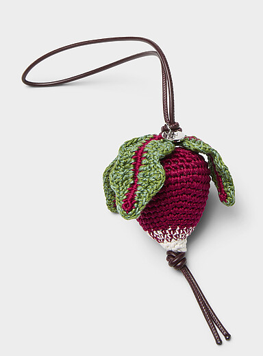 JW Anderson Burgundy Radish key chain for men