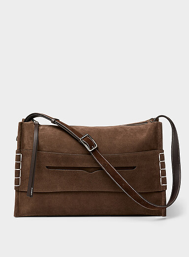 JW Anderson Brown Large loafer suede bag for men