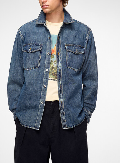 JW Anderson Blue Medium blue denim overshirt for men