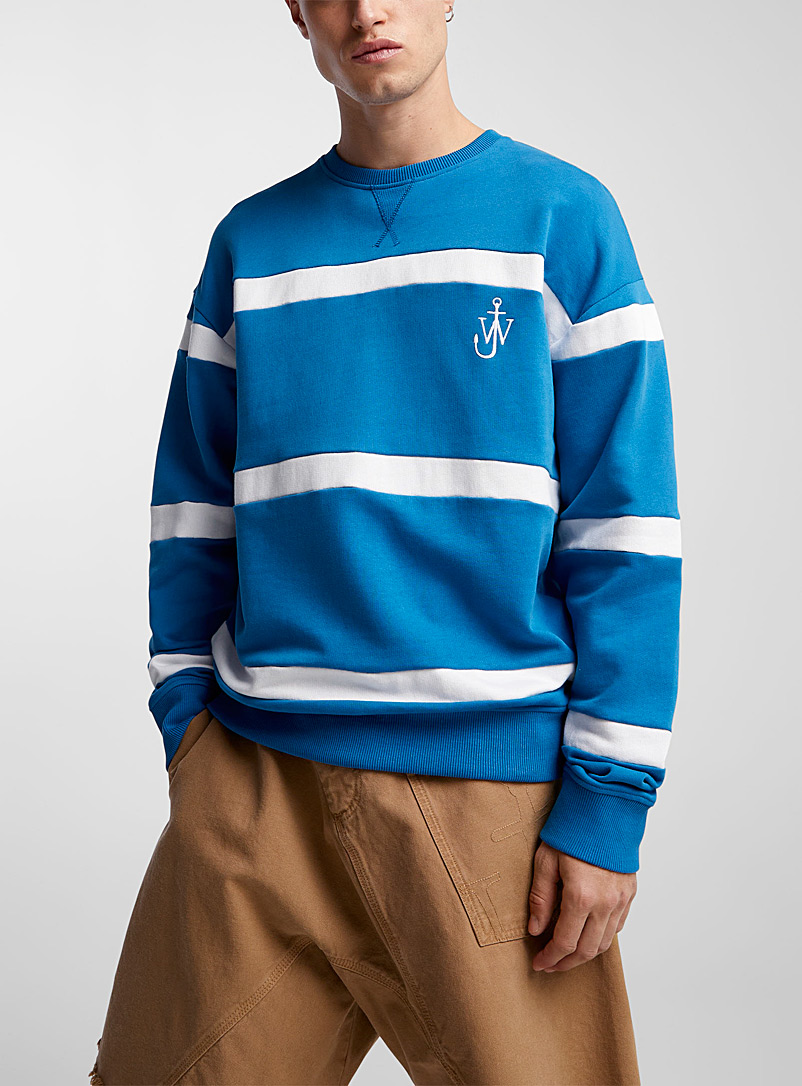 JW Anderson Patterned Blue Nautical-stripe sweatshirt for men