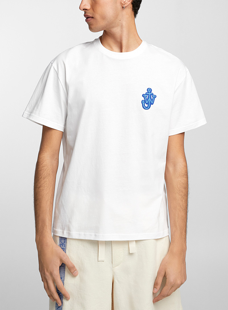 JW Anderson White Signature anchor patch T-shirt for men