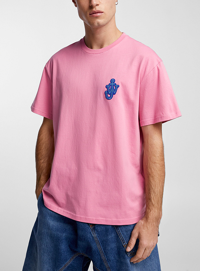 JW Anderson Pink Signature anchor patch T-shirt for men