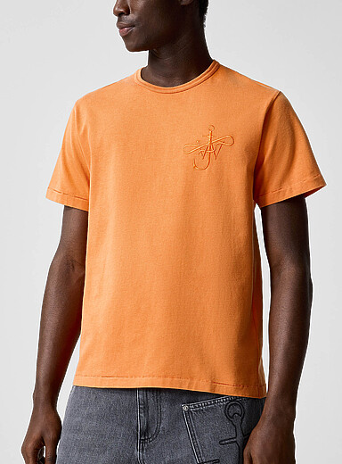 JW Anderson Orange Anchor and ribbon T-shirt for men