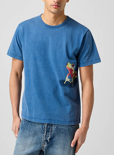 JW Anderson: Le t-shirt imprim&eacute; grenouille Bleu pour homme