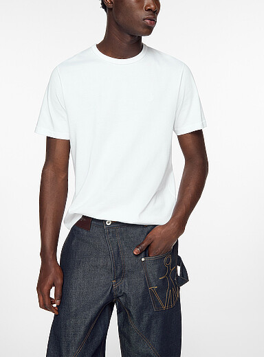 JW Anderson White Anchor embroidery T-shirt for men