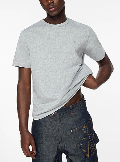 JW Anderson: Le t-shirt broderie ancre Gris pour homme