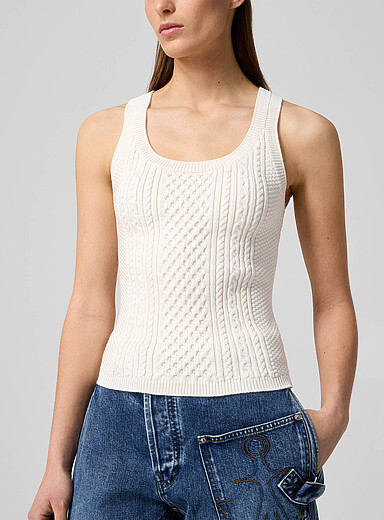 JW Anderson Off White Thick-knit cami for women