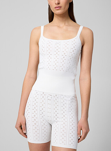 JW Anderson: La camisole ajust&eacute;e tricot pointelle Blanc pour femme