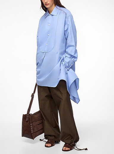 JW Anderson Baby Blue Side knots cotton-silk blend shirtdress for women